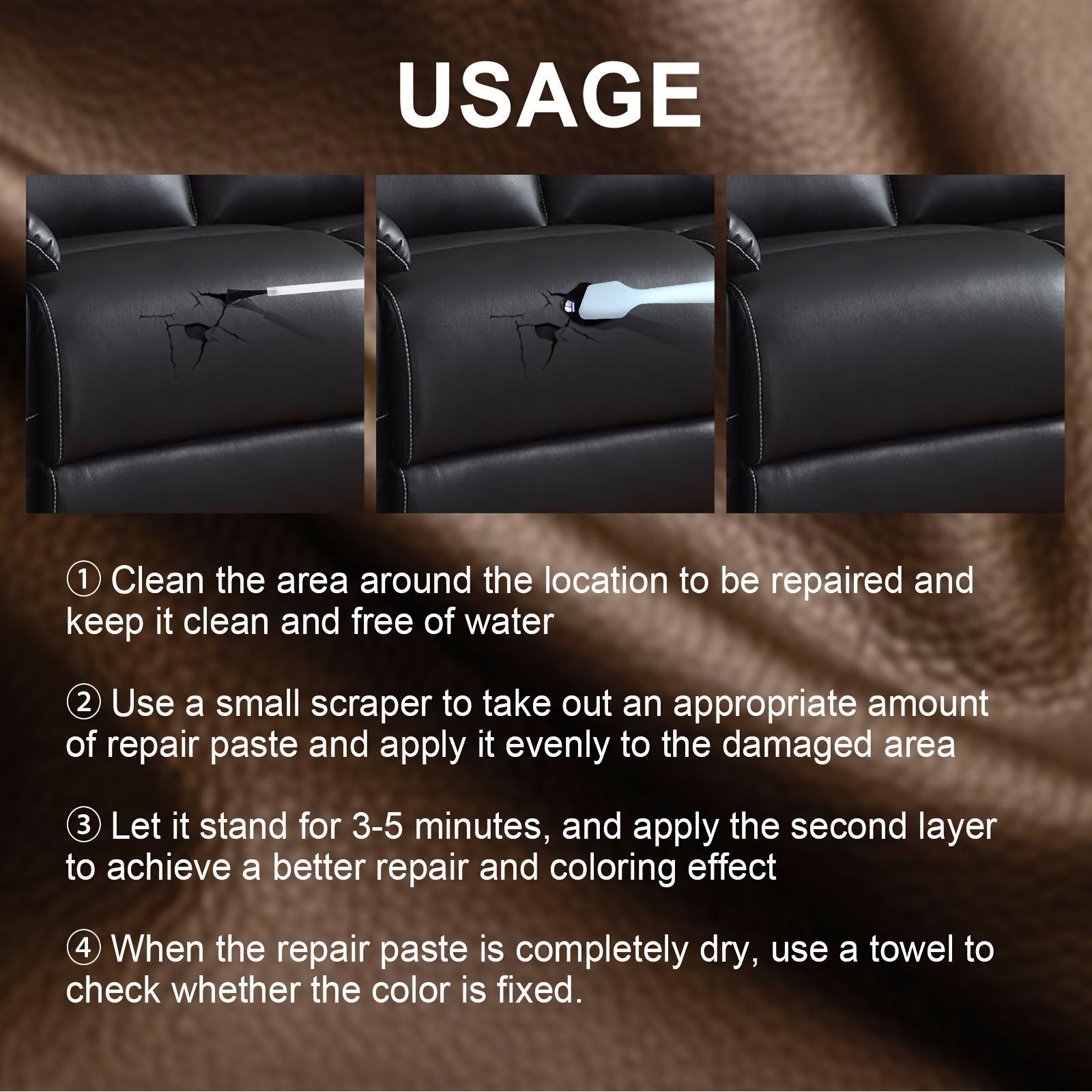 Faux Leather Touch Up Balm Set for Car, Bag, Shoes, Sofa