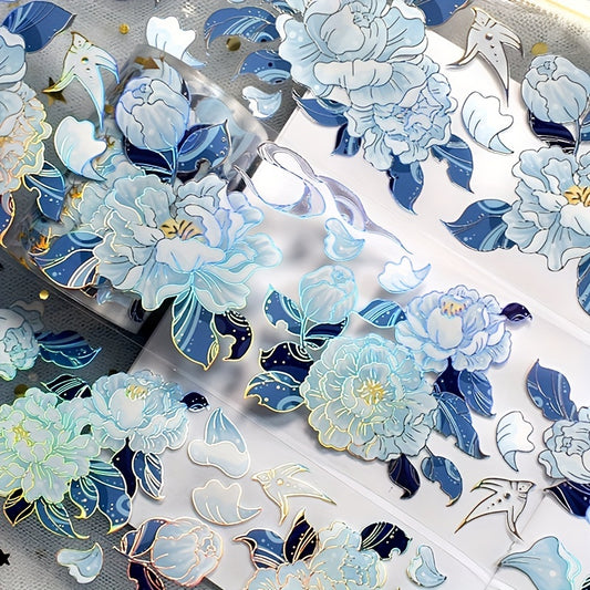 2 Meters Per Roll Brilliant Laser Silver PET Flower Tape