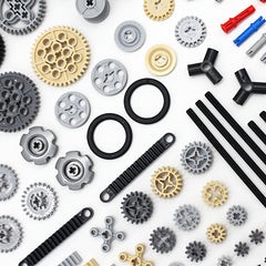 116pc Building Block Tech Components Gears Wheels Pins Connectors