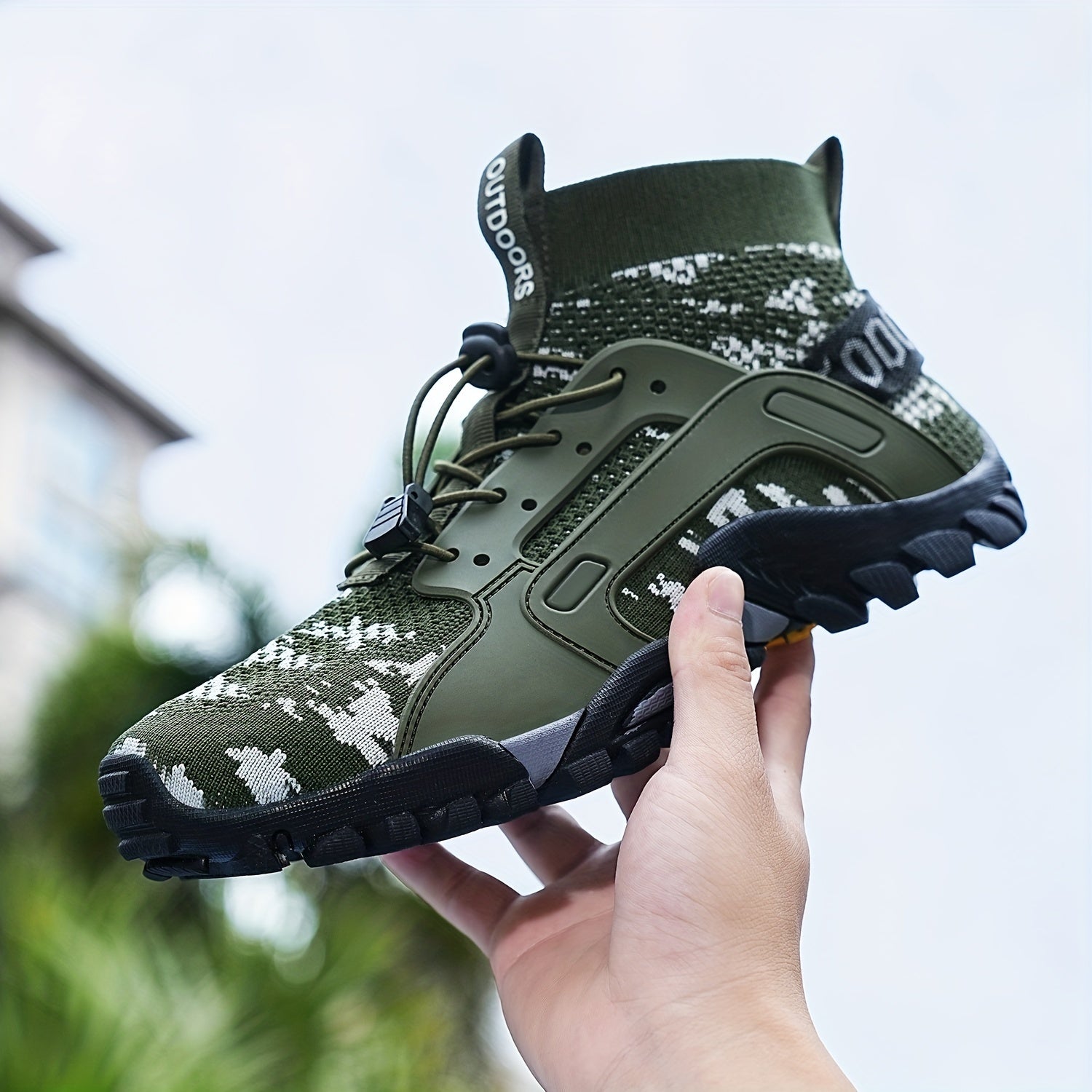 Lightweight Camo Water Shoes with Buckle Quick Dry Non Slip Sneakers