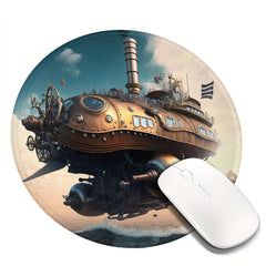 Spaceship Pattern Gaming Mousepad 20x20cm Rubber Border Mousepad