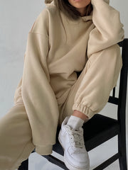  Solid Long Sleeve Hoodie & Joggers Set