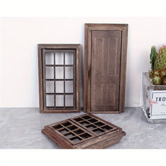3pcs Wooden Kitchen Door and Window Set No Electricity Needed Model Furniture