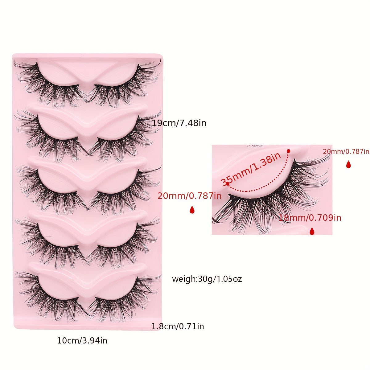 5 Pairs Fluffy Layer False Eyelashes 3D Crisscross Thick Eye Elongated Eyelashes