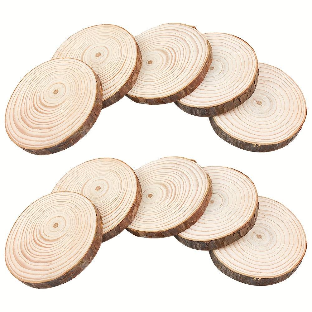 10pcs 5-08-6-35cm Wooden Slices Round Rustic Wedding Christmas DIY Crafts