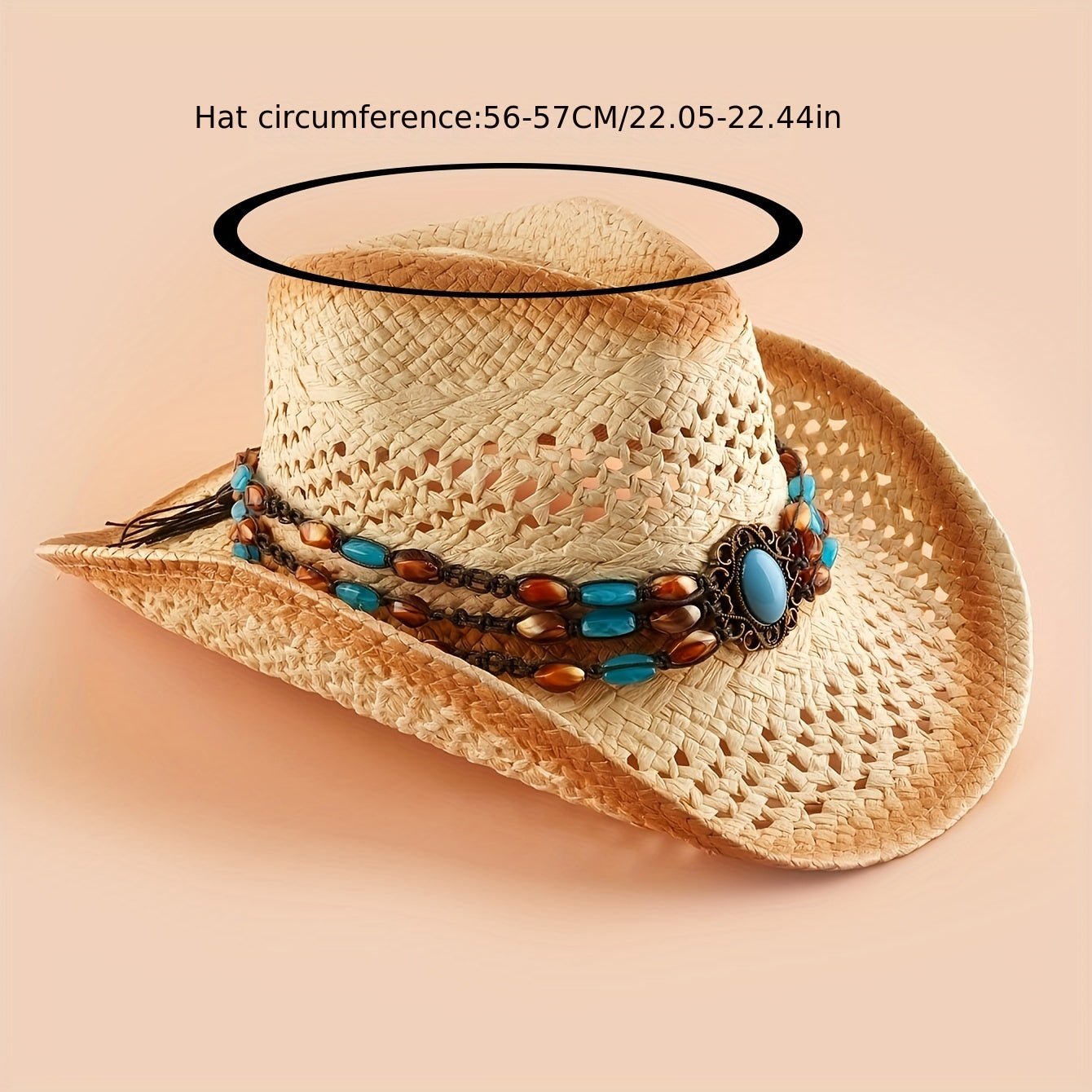 Western Cowboy Straw Hat Boho Beach Hat