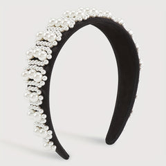Pearl Decor Wide Head Hoop Headband for Women Wedding Party