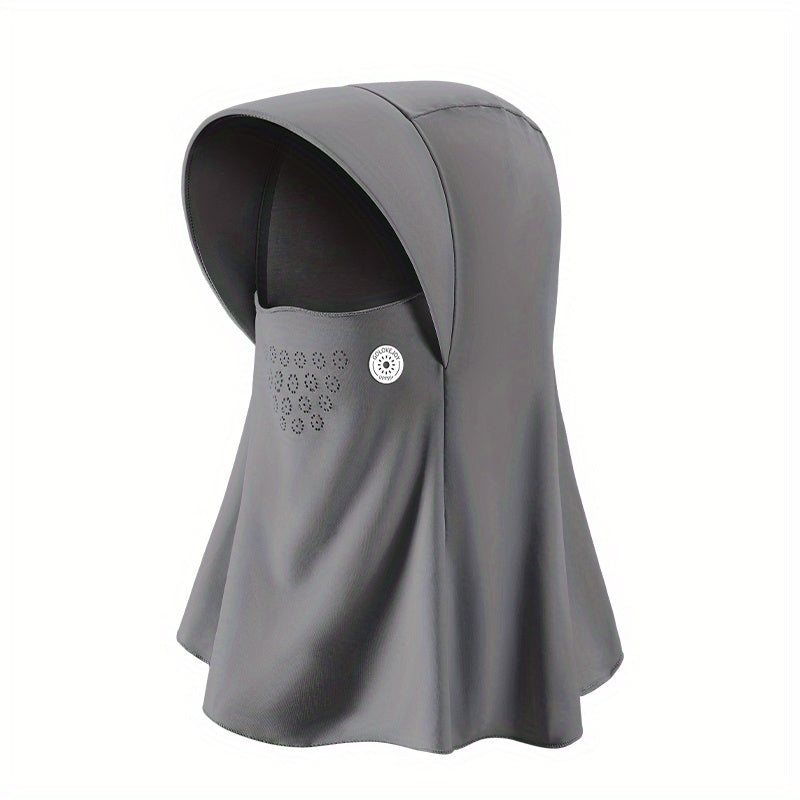 Sun Proof Hoodie Face Covering With Brim Mesh Ice Mask Neck Gaiter