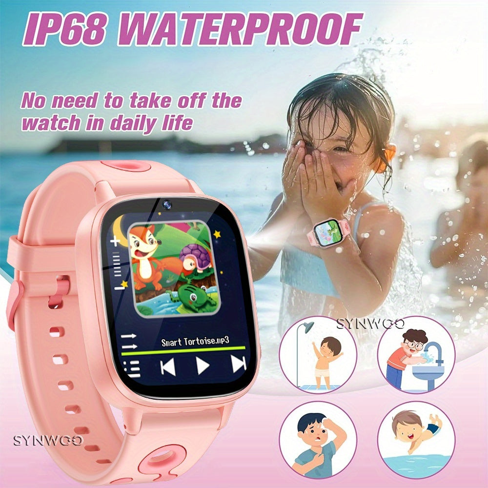 Synwoo Pink Smart Watch for Kids Games Alarm IP68 Waterproof