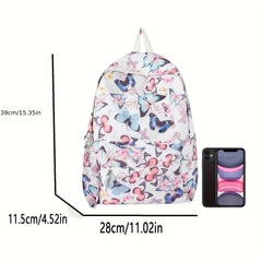 Floral Butterfly Backpack Spacious Pocket Durable School Bag