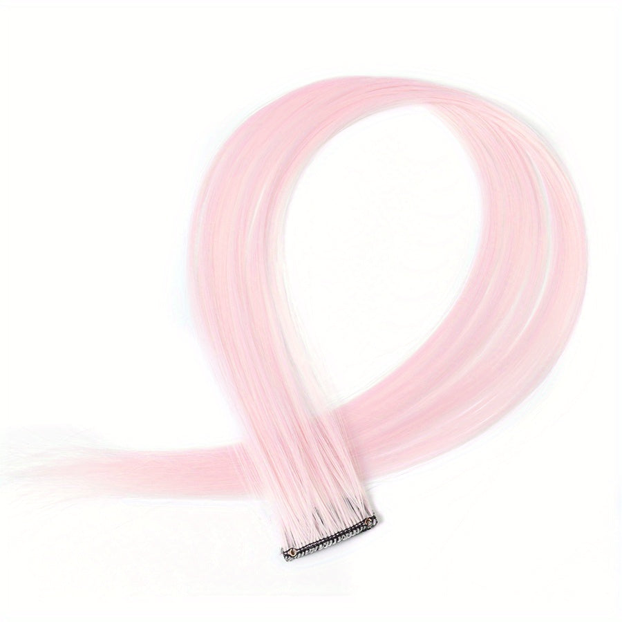 5Pcs Colorful Hair Extensions Clip In Highlight Rainbow Hair Y2K Synthetic Party