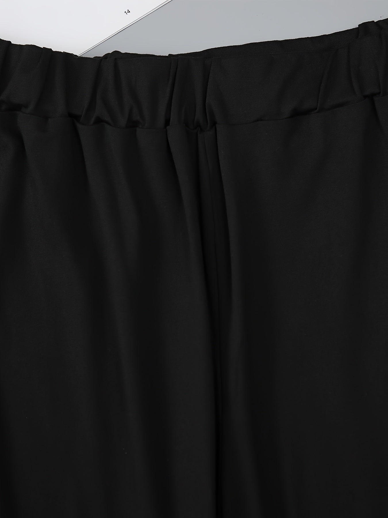 Solid Drawstring Side Pants Plus Size
