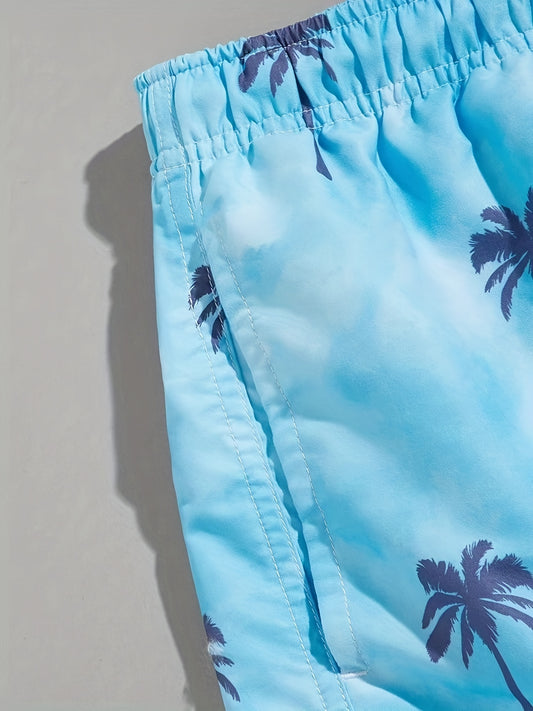 Men's Palm Tree Beach Shorts - Summer Outing Style