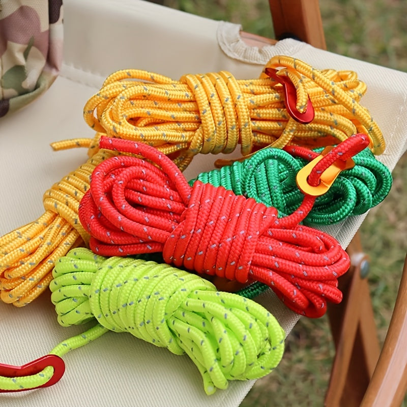 4pcs Reflective Windproof Ropes With Adjustment Buckle for Camping Tent