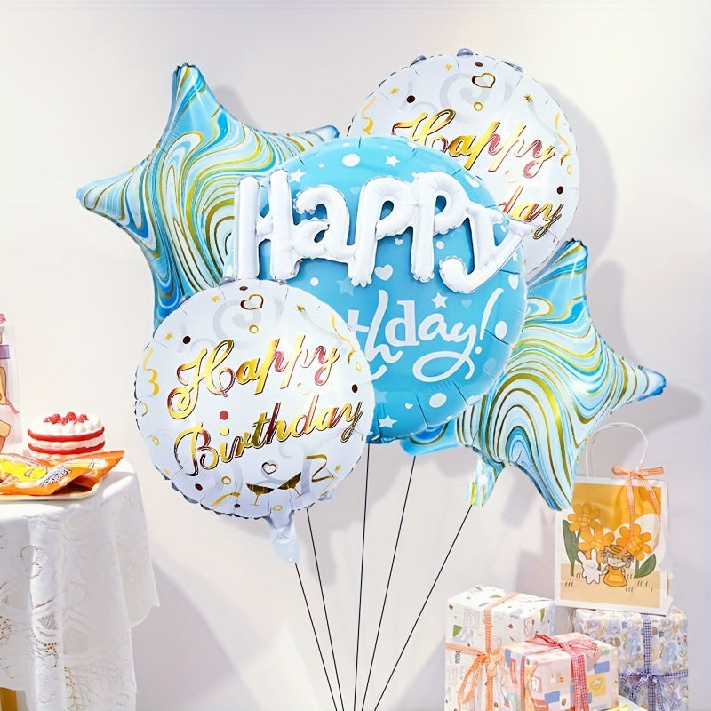5pcs Creative 3D Happy Birthday Star Balloon Set Party Decoration