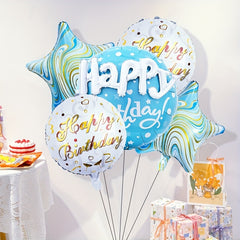 5pcs Creative 3D Happy Birthday Star Balloon Set Party Decoration