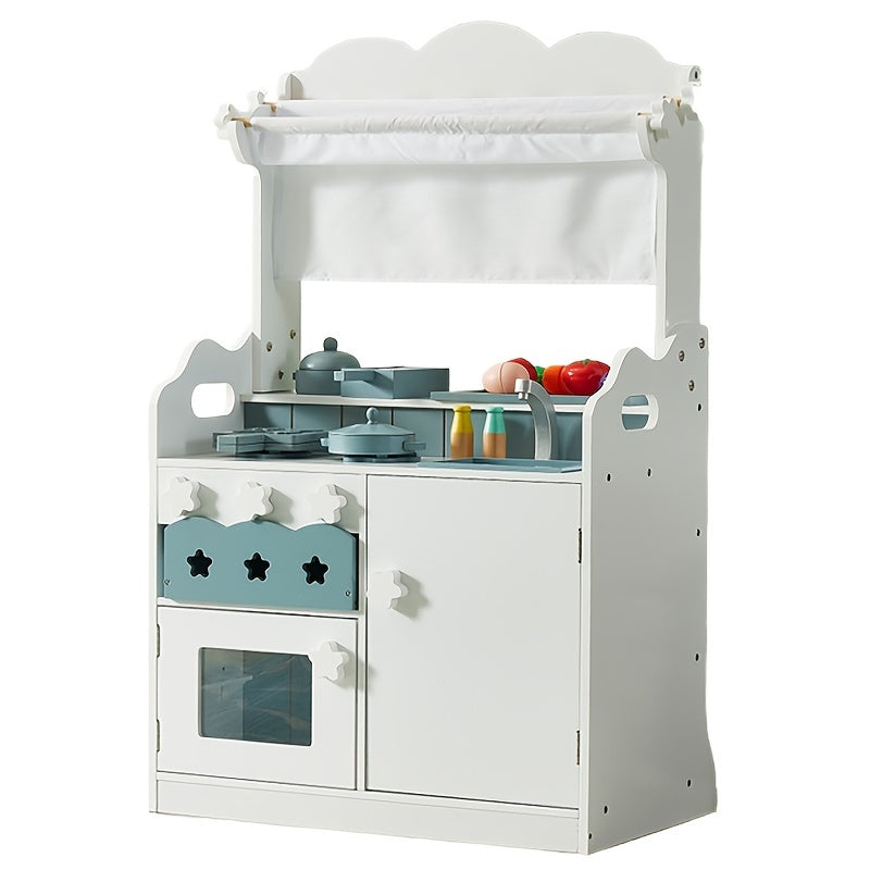 Pink Grocery Store Supermarket Double Side Play Kitchen With Toy Food