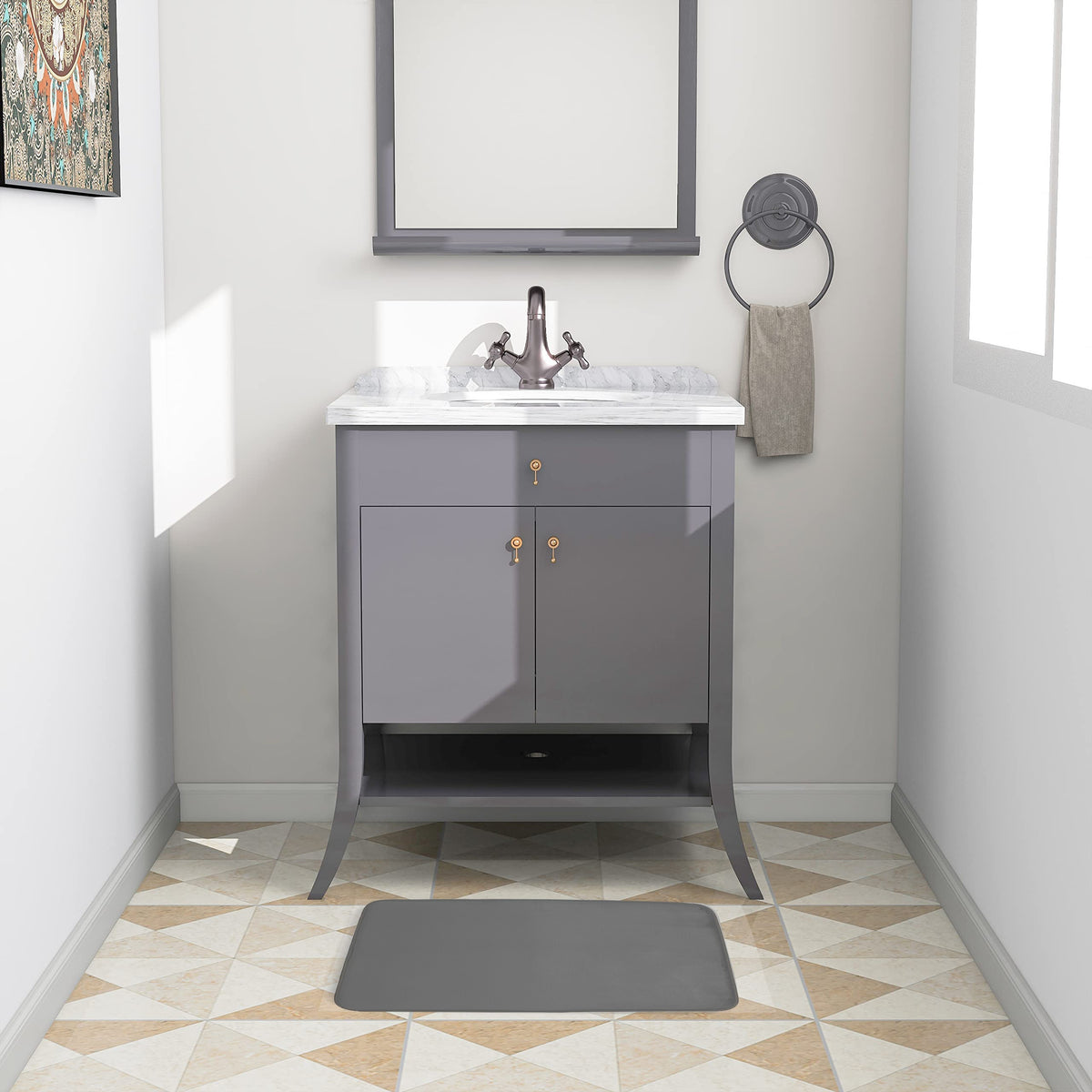 Soft Memory Foam Bath Mat Absorbent Non-slip Floor Mat
