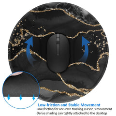 Marble Pattern Round Mouse Pad Non Slip Rubber Base Mousepad