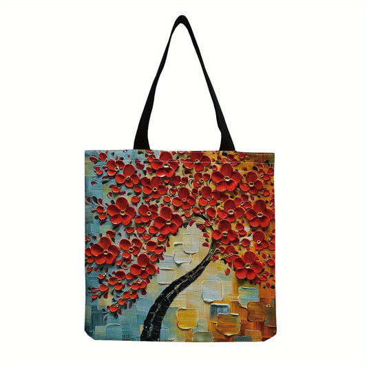 Abstract Pattern Canvas Shoulder Bag Lightweight Shopper Bag
