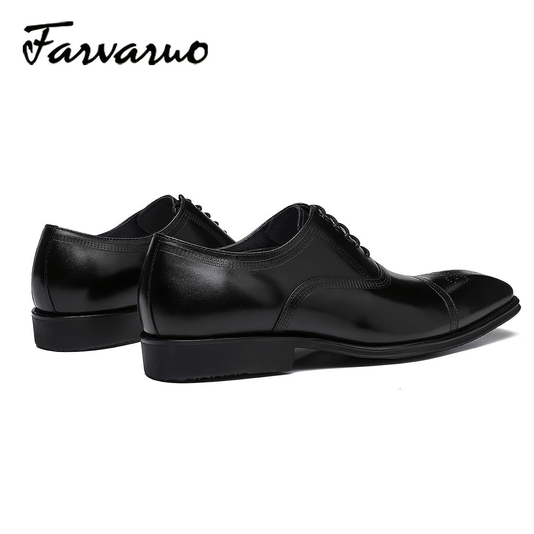 FARWARWO Men's Leather Oxford Shoes Pointed Toe Formal Comfortable Dress Shoes
