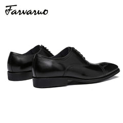 FARWARWO Men's Leather Oxford Shoes Pointed Toe Formal Comfortable Dress Shoes
