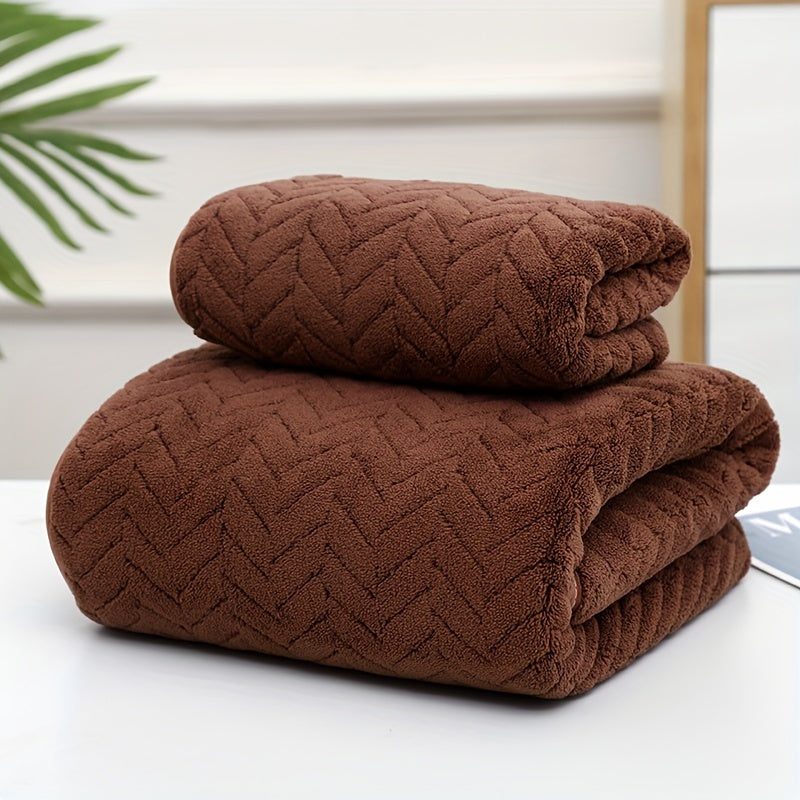 Soft Coral Fleece Towels Set for Home Bathroom