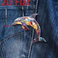 Vibrant Acrylic Dolphin Pin - Perfect Gift for Mom!
