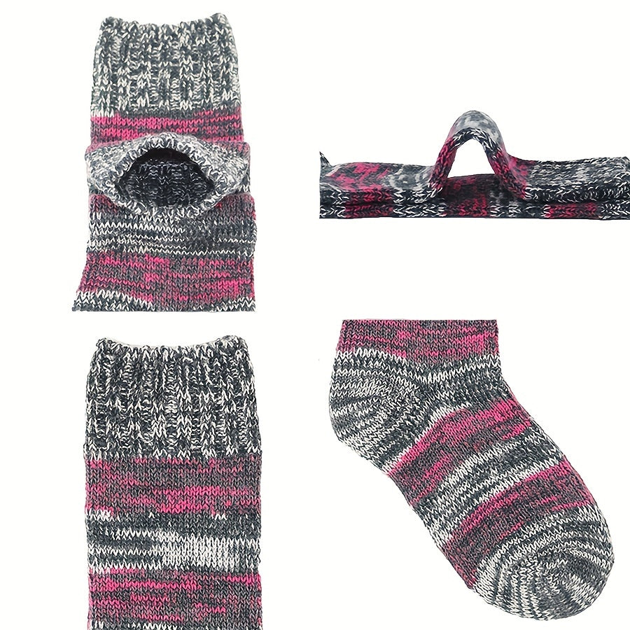 Colorblock Crew Socks Warm & Comfy Mid Tube Stockings