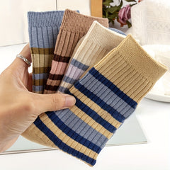 Classic Striped Crew Socks for All-Day Comfort