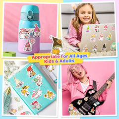 50pcs Gnome Stickers Vinyl Waterproof Decals for Water Bottle Laptop Phone