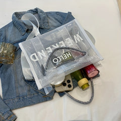Transparent Mesh PVC Crossbody Bag Large Capacity Jelly Bag