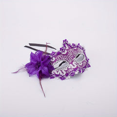 Faux Leather Flower Mask Venetian Masquerade Party Dance Mask