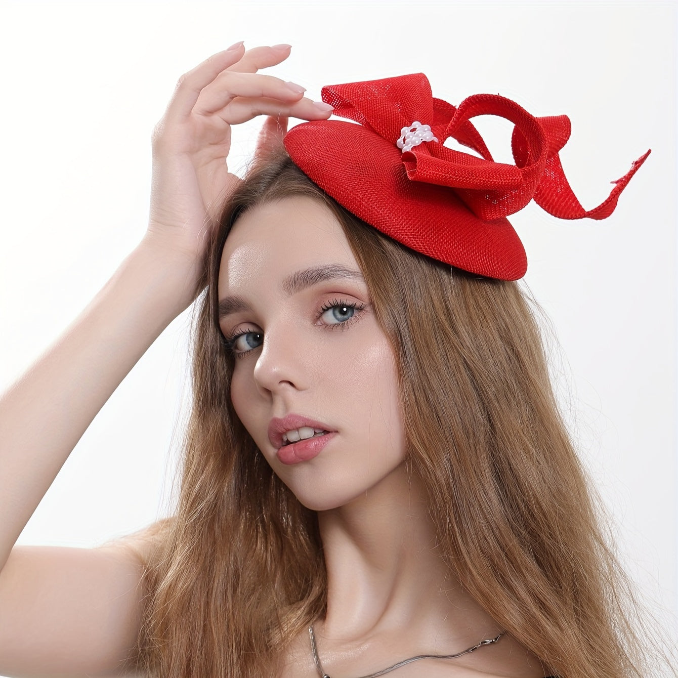 Mesh Flower Rhinestone Bridal Fascinator