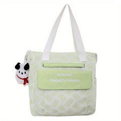 2pcs Backpack And Sling Bag Set Students Schoolbag With Puppy Pendant