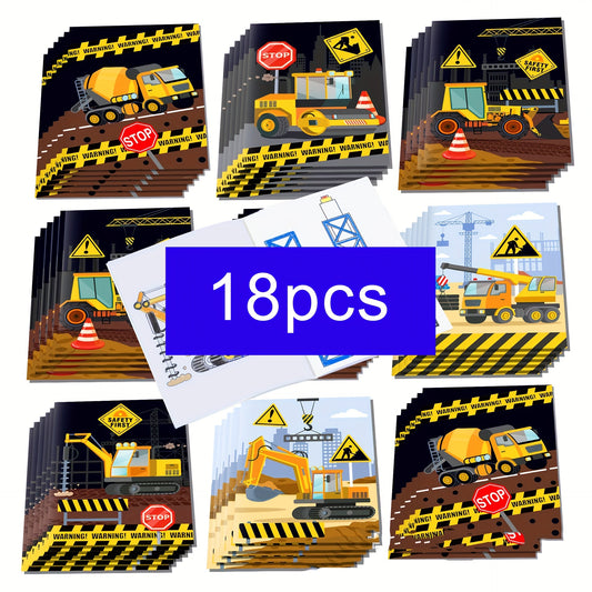 Construction Theme Coloring Books for Kids - 18 Pack