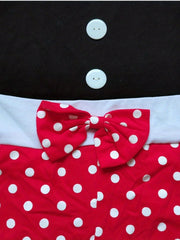 Toddler Girls Polka Dot Graphic Bow Front Rompers Jumpsuits