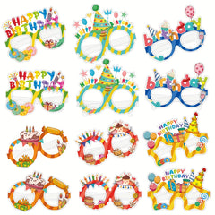 12pcs Birthday Party Photo Booth Props Fun Eyeglass Frames