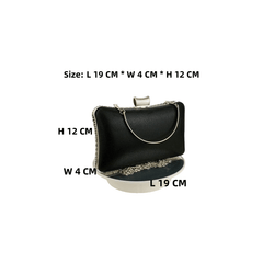 Crystal Stone Evening Clutch Bag with Handle & Chain Strap
