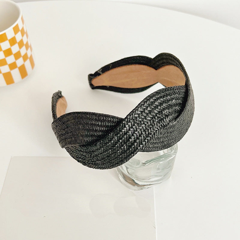 Boho Braided Headband Wide Brimmed Non-Slip Hair Hoop