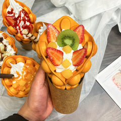 Realistic Egg Waffle Model Display Prop for Bakeries
