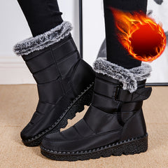 Waterproof Fur Fleece Lined High Top Snow Boots Thermal Winter Keep Warm Boots