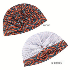 Boho Flower Print Turban Cap Head Wrap Lightweight Head Scarf Beanie