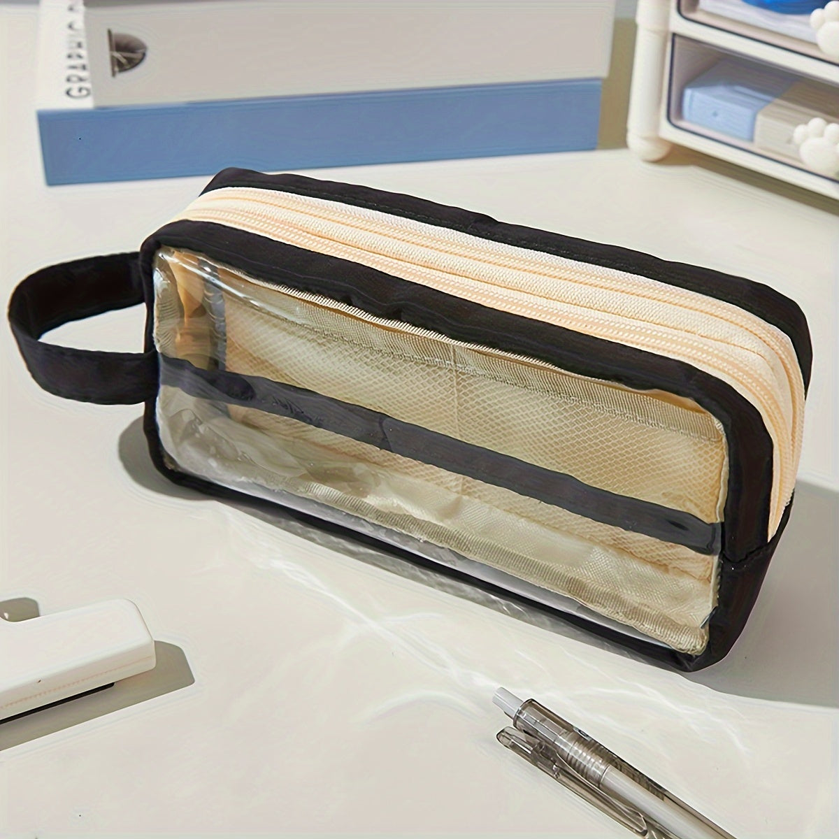 Large Capacity Double Layer Student Stationery Box