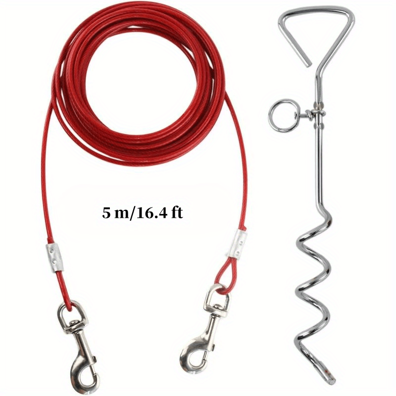 1pc Outdoor Pet Leash Emergency Double Buckle Wire Rope 39 88 Cm