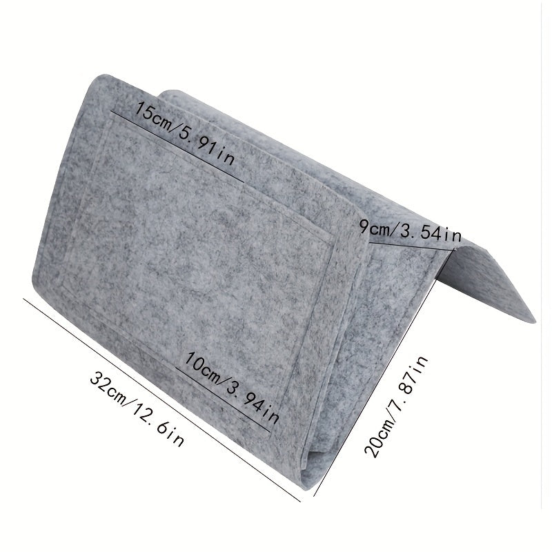 Felt Bedside Storage Bag Hanging Organizer Remote Control Books Laptop Portable