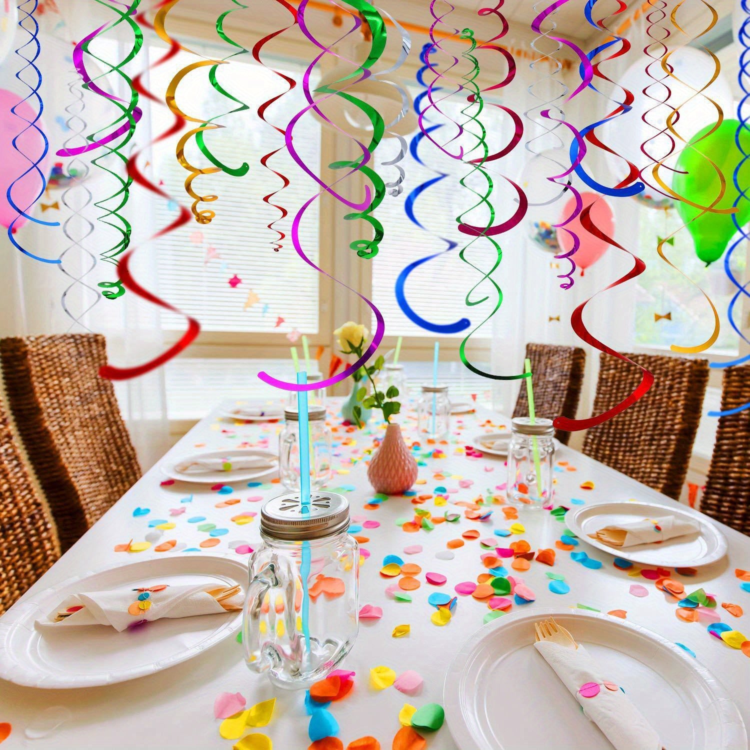 6 Pcs Happy Birthday Hanging Swirls Decoration
