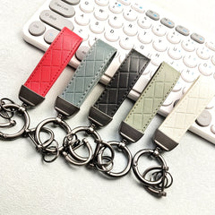 PU Leather Car Keychain with Anti Lost D Ring Key Chain for Men Women