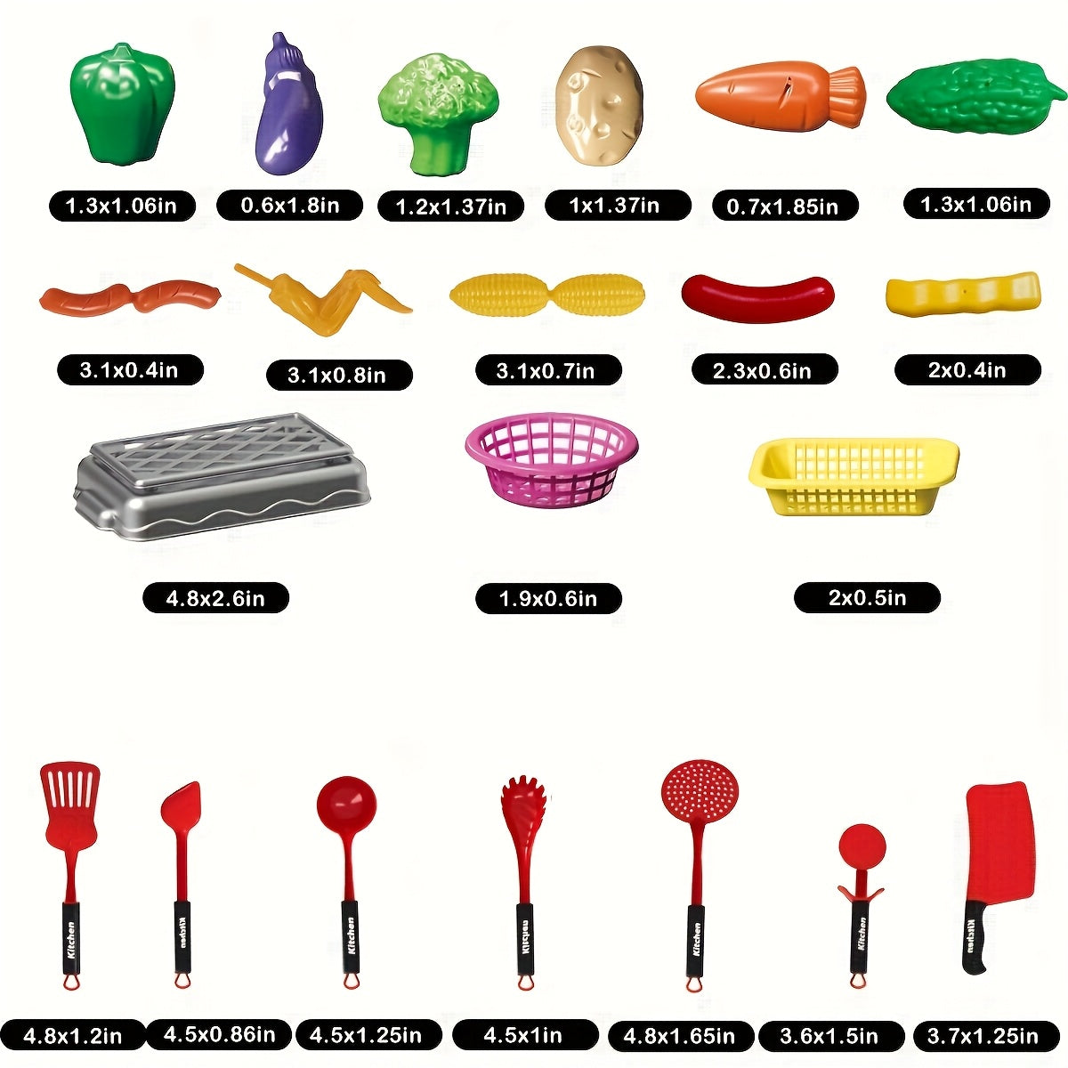 42pcs Mini Kitchen Cooking Toys for Kids 3 Years Birthday Gift Boys and Girls