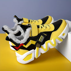 Boys Snow Boots with Plush Lining Non Slip Casual Thermal Sneakers